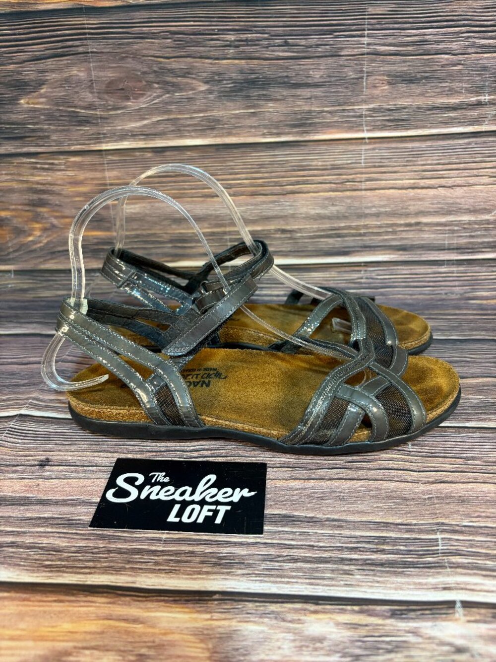 Naot Dorith Sandals Pewter Gray Leather Strap Women's Size 8